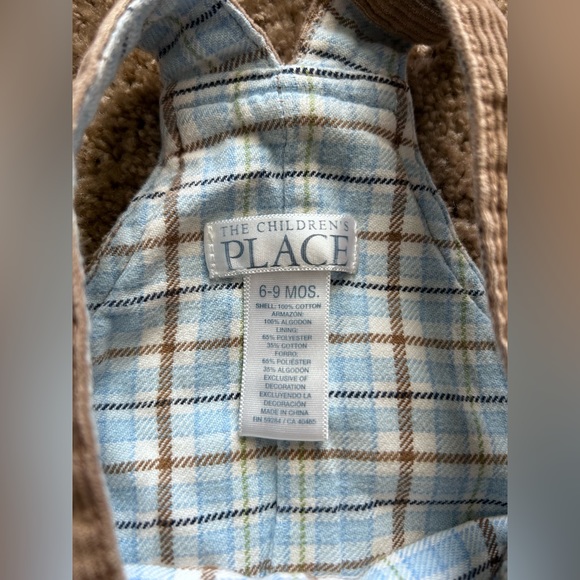 The Children’s Place Vintage Baby Set Corduroy Overalls & Bucket Hat Sz 6-9mo - Picture 7 of 10